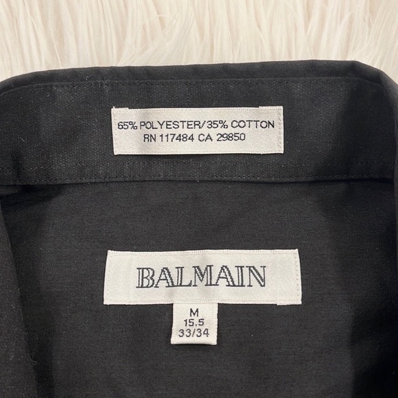BALMAIN Collar Button Up Black Shirt - Picture 9 of 13